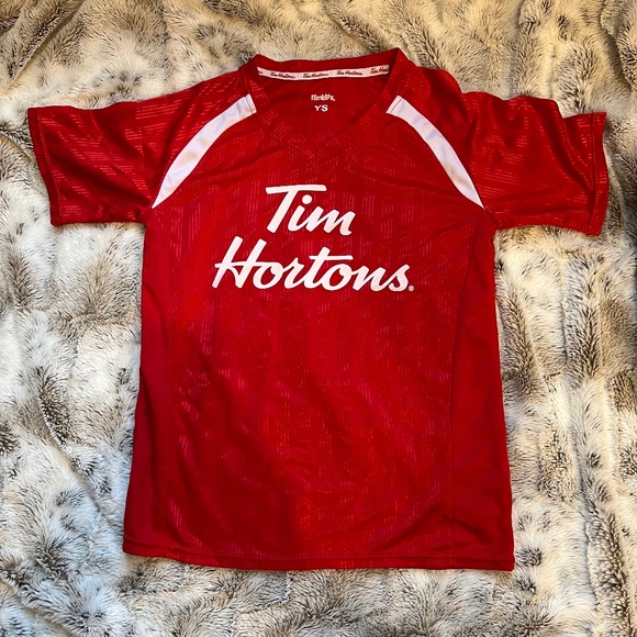 Tim Horton's Red Soccer Jersey #5 - Kids Youth Small - Bundle Discount - Picture 1 of 3
